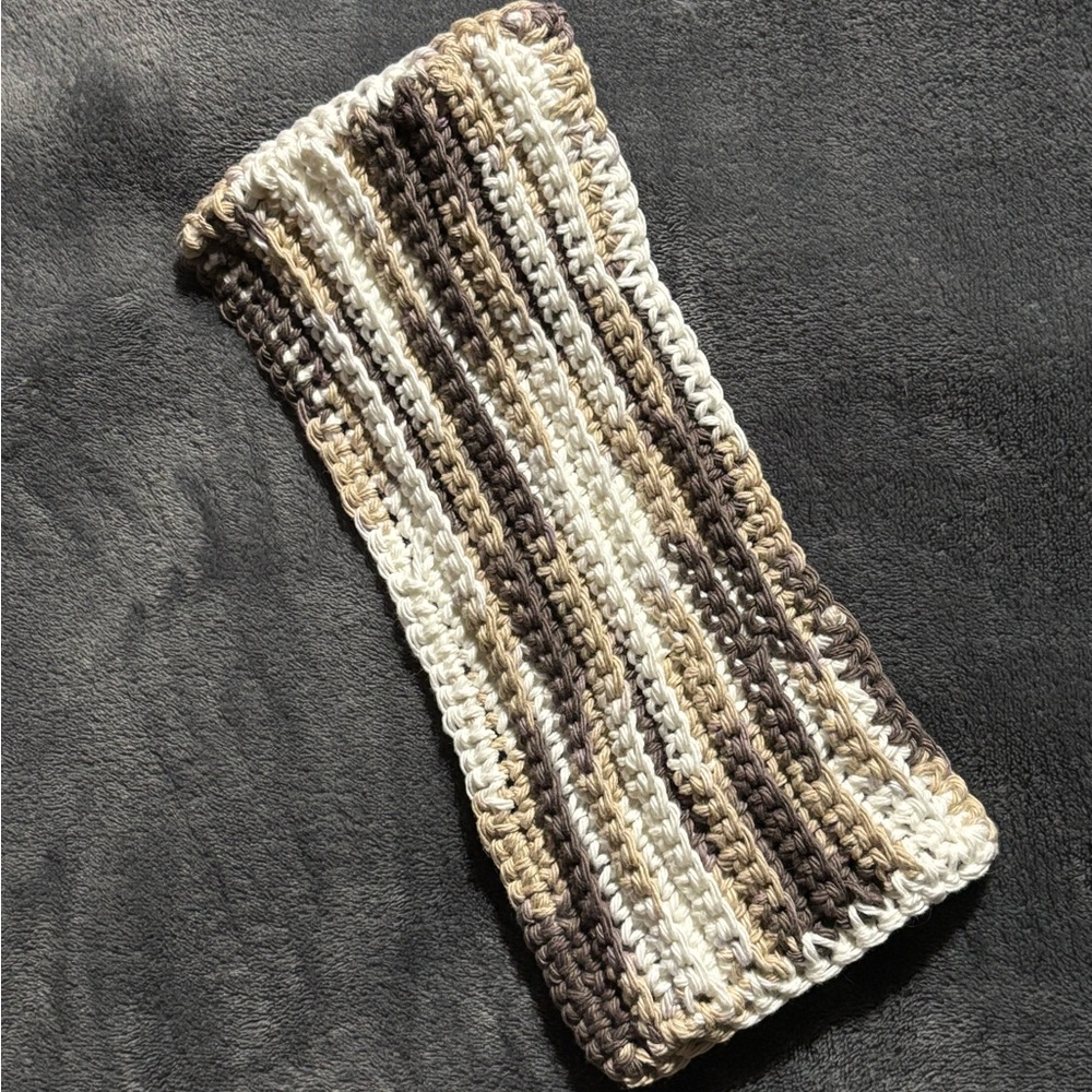 Hand Crocheted Reusable Dust Mophead Chocolate Ombre 100% Cotton